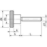 DIN 464 M 6x 20 verzinkt Rndelschraube hohe Form