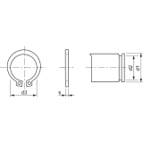 DIN 471A 15x1.0 Federstahl blank Sicherungsring fr Wellen