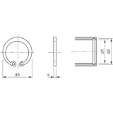 DIN 472I 20x1.0 Federstahl blank Sicherungsring fr Bohrungen