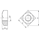 DIN 557 M 5 Edelstahl A2 Vierkantmutter