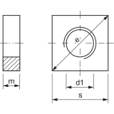 DIN 562 M 4 Edelstahl A2 Vierkantmutter