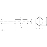 DIN 601 M10x110 verzinkt Mutterschraube (Bauschraube)