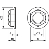 DIN6331/10 M14 verzinkt Sechskant-Flachbundmutter 1.5 d