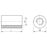 Distanzbuchsen rund M12x 40 Edelstahl A2 (Langmutter)