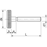 DIN 653 M 5x 20 verzinkt Rndelschraube flache Form