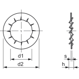 DIN6798I M 6 Edelstahl A2 Fcherscheibe innengezahnt