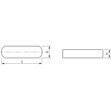 DIN6885A C45K 10x 8x 50 blank Passfeder rundstirnig