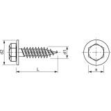 ISO10510-S1 4.8x13 verzinkt Kombi-Sechskantblechschraube (ISO1479) mit U-Scheibe