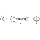 DIN7500DE (D) M 6x20 verzinkt gewindefurchende 6kt-Schraube mit Bund