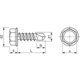 DIN7504K 4.2x 16 verzinkt Sechskant-Bohrschraube ~ISO15480