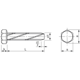 DIN7513A M 8x 30 verzinkt Gewindeschneidschraube mit Sechskantkopf