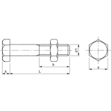 DIN7990 4.6 M16x 45 feuerverzinkt Stahlbauschraube mit Mutter