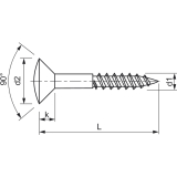 DIN7995 4.0 x 50 Pozidriv 2 Messing blank Holzschraube Linsensenkkopf