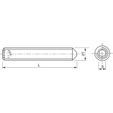 ISO4027 45H M 6x 10 verzinkt Gewindestift mit Spitze Innensechskant (DIN 914)