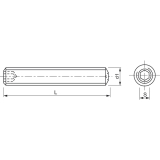 ISO4029/DIN916 45H M 5x 20 verzinkt Gewindestift mit Ringschneide und ISK