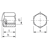 DIN 917 M 6 Edelstahl A4 Hutmutter niedrige Form