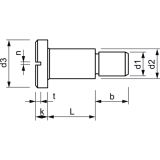 DIN923 5.8 M 5x 5 verzinkt Flachrundschraube mit Schlitz und Ansatz
