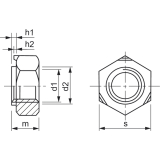 DIN 929 M 8 blank Sechskant-Schweimutter