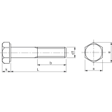 DIN 931 10.9 M12x 90 blank Sechskantschraube mit Schaft