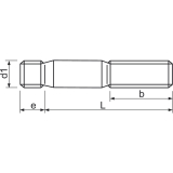 DIN 939 8.8 M10 FOx 25 verzinkt Stiftschraube ohne Festsitz am Einschraubende