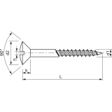 DIN 95 4.0 x 30 Messing blank Holzschraube Linsensenkkopf mit Schlitz