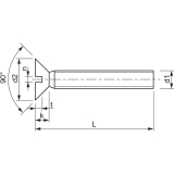 ~ISO2009 M 5x 50 Messing blank Senkschraube mit Schlitz (DIN 963A)