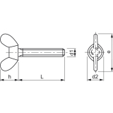 ~DIN 316 M 6x 25 Edelstahl A2 Flgelschraube amerikanische Form