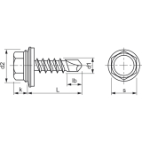 DIN7504K 6.3x 19 verzinkt Sechskantbohrschraube mit Scheibe  16 mm