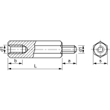 Distanzhalter M3x30 Innen-/Aussengewinde verzinkt-blau