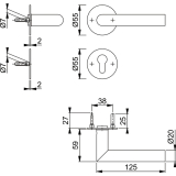 HOPPE Drckergt. AMSTERDAM - auf Ros. rund BB, TS35 - 45, Edelstahl matt