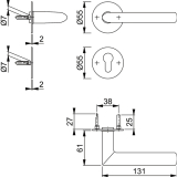 HOPPE Drckergt. STOCKHOLM - auf Ros. PZ, TS35 - 45, Edelstahl matt