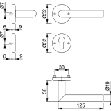 HOPPE Drckergt. UTRECHT - auf Ros. WC, TS 39 - 47, Edelstahl matt