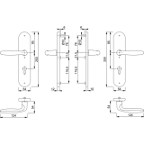 HOPPE SH-Drckergt. VERONA - auf LS PZ92, TS67 - 72, oK., Alu, silber elox.