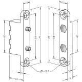 Strombertrager 10305, 2-polig, Kontaktstifte Messing verzinkt