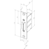 Fallenschloss 807-10 einstellbar, Stulp 110 x 24 x 3 mm, grau lackiert
