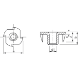 Einschlagmutter M 8x11 verzinkt mit 4 Einschlagspitzen