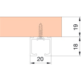 EKU CLIPO 26/36 Laufschiene gelocht zum Aufschrauben, 2,5 m