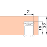 EKU CLIPO 26/36 Laufschiene mit Drehriegel, 2,5 m