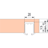 EKU CLIPO 26/36 Laufschiene zum Kleben, 2,5 m