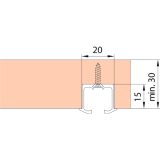 EKU CLIPO 26/36 Laufschiene gelocht zum Schrauben, 2,5 m