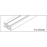 EKU REGAL C 26 Doppel - Lauf-/F�hrungsschiene, 2500 mm, Aluminium eloxiert