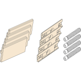 EKU REGAL - C Abdeckkappen Set zu DoppeL - Laufschiene, Kunststoff grau