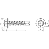 Fassadenbauschraube stumpf 6.3x 50 verzinkt mit Neoprendichtscheibe  16 mm