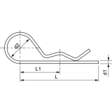 Federstecker einfach 6x105 Federstahl verzinkt ~DIN11024