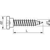 Fenstertrageschraube 6.0x 40 PH 2 verzinkt-gelb mit Gewindespitze