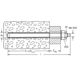 FISCHER RG M 8x110 Ankerstange Edelstahl A4 mit Mutter und Scheibe