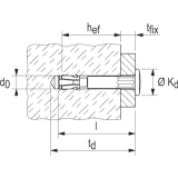 FISCHER FNA II 6x30/ 75 mit Nagelkopf verzinkt-blau mit Zulassung