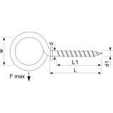 Sturmhakense mit Holzgewinde Nr.16 / 6.8x35 verzinkt-blau