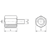 Gewindereduzierstcke von M16 auf M12 verzinkt Sechskantausfhrung