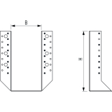 GH Balkenschuh Kombi 04 aussenliegend 80x210 - Stahl feuerverzinkt